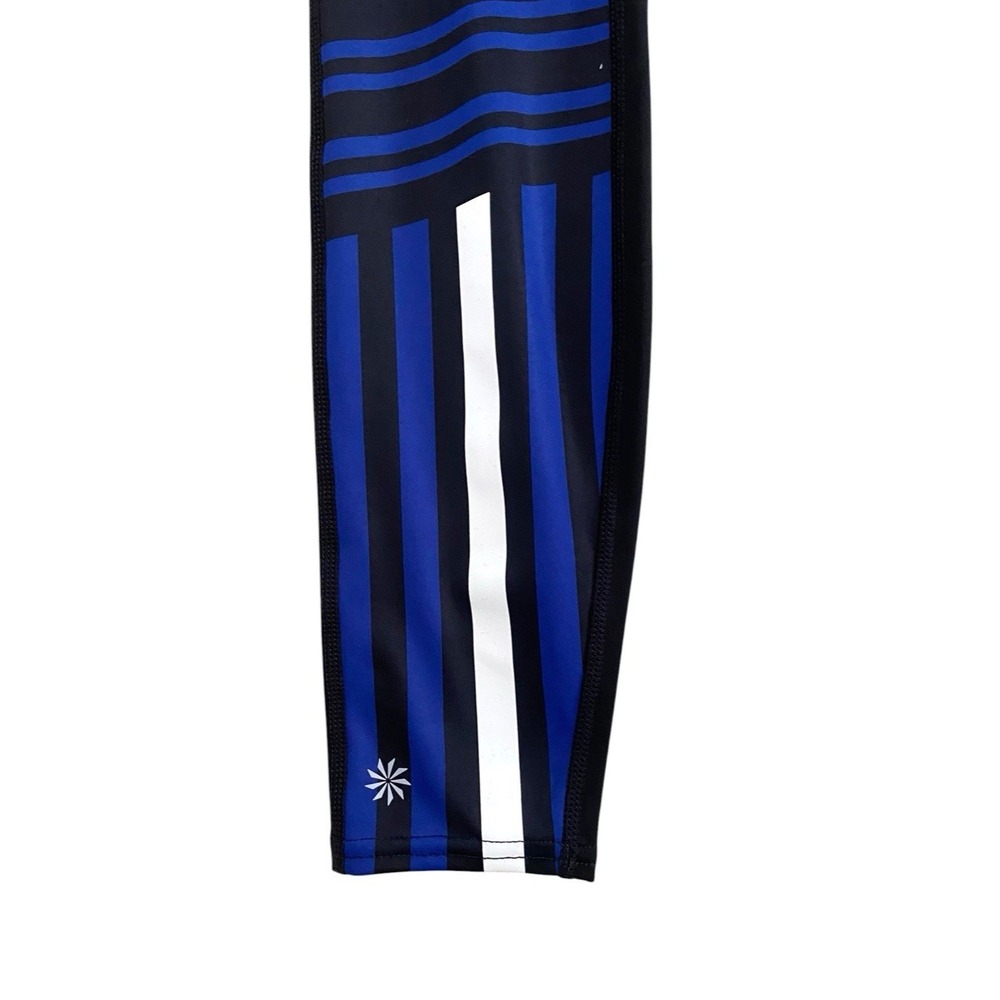 Lot of 2 Athleta Leggings XXS & XXSP Floral Purple & Multicolor Striped - Picture 5 of 11